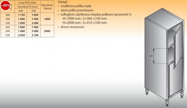 Szafa lo 502 - 440x700x1800