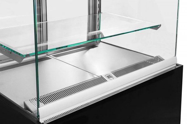 Witryna cukiernicza neutralna Dolce Visione Breve Neutro Premium 900 | wnętrze ze stali nierdzewnej | wersja obniżona | 900x670x1110+/-10 mm