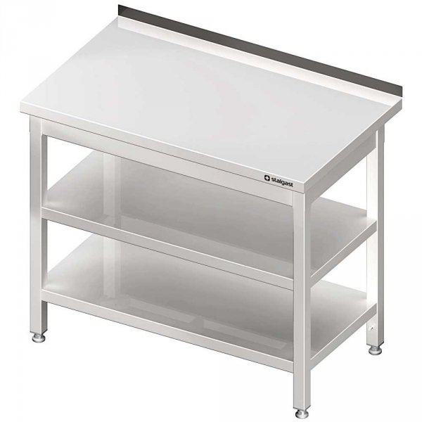 stół przyścienny z 2-ma półkami 1600x600x850 mm skręcany