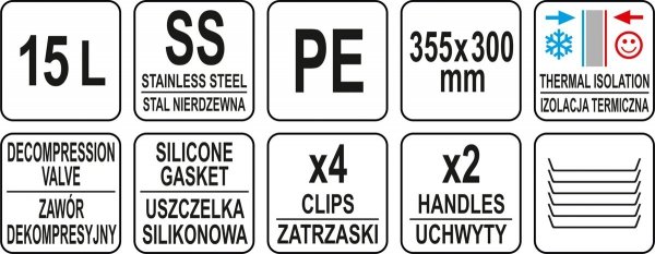 TERMOS TRANSPORTOWY OKRĄGŁY 15L