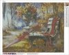 Haft Diamentowy Leśna Ławka 45x55 cm K