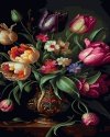 Malowanie Po Numerach Zestaw Bukiet Świeżych Tulipanów  40x50
