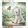 Haft Diamentowy Piesek w Bajkowym Ogrodzie 30x30 cm