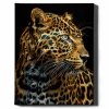 Malowanie Po Numerach Czarne Płótno Zestaw Leopard z Niebieskimi Oczami 40x50