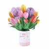 Kartka Pocztowa Okolicznościowa 3D Pop-up Kwiaty Tulipany w Wazonie
