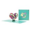 Kartka Pocztowa Okolicznościowa 3D Pop-up Podziękowanie - Serce z Kwiatów