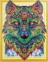 Haft Diamentowy Wilk Trzecie Oko 47x57 cm