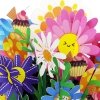 Kartka Pocztowa Okolicznościowa 3D Pop-up Kwiaty Stokrotki w Wazonie