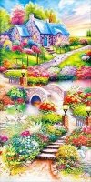 Haft Diamentowy Kwiecisty Domek 45x85 cm