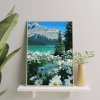 Malowanie Po Numerach Zestaw Stokrotki i Góry 40x50