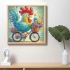 Haft Diamentowy Kogut Rowerzysta 30x30 cm