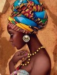 Haft Diamentowy Afrykańska Kobieta 45x55
