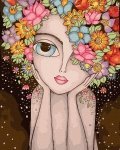 Malowanie Po Numerach Zestaw Dziewczyna-Kwiat 40x50