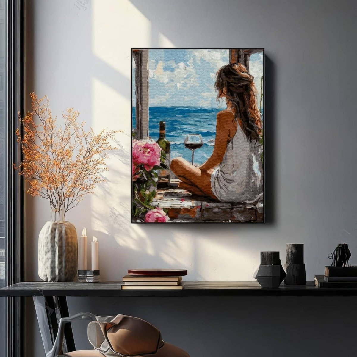 Malowanie Po Numerach Zestaw Kobieta i Morze 40x50