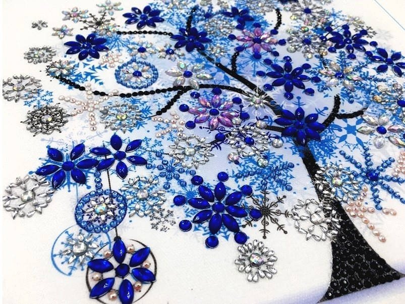 Haft Diamentowy Zimowe Drzewko 30x30 cm