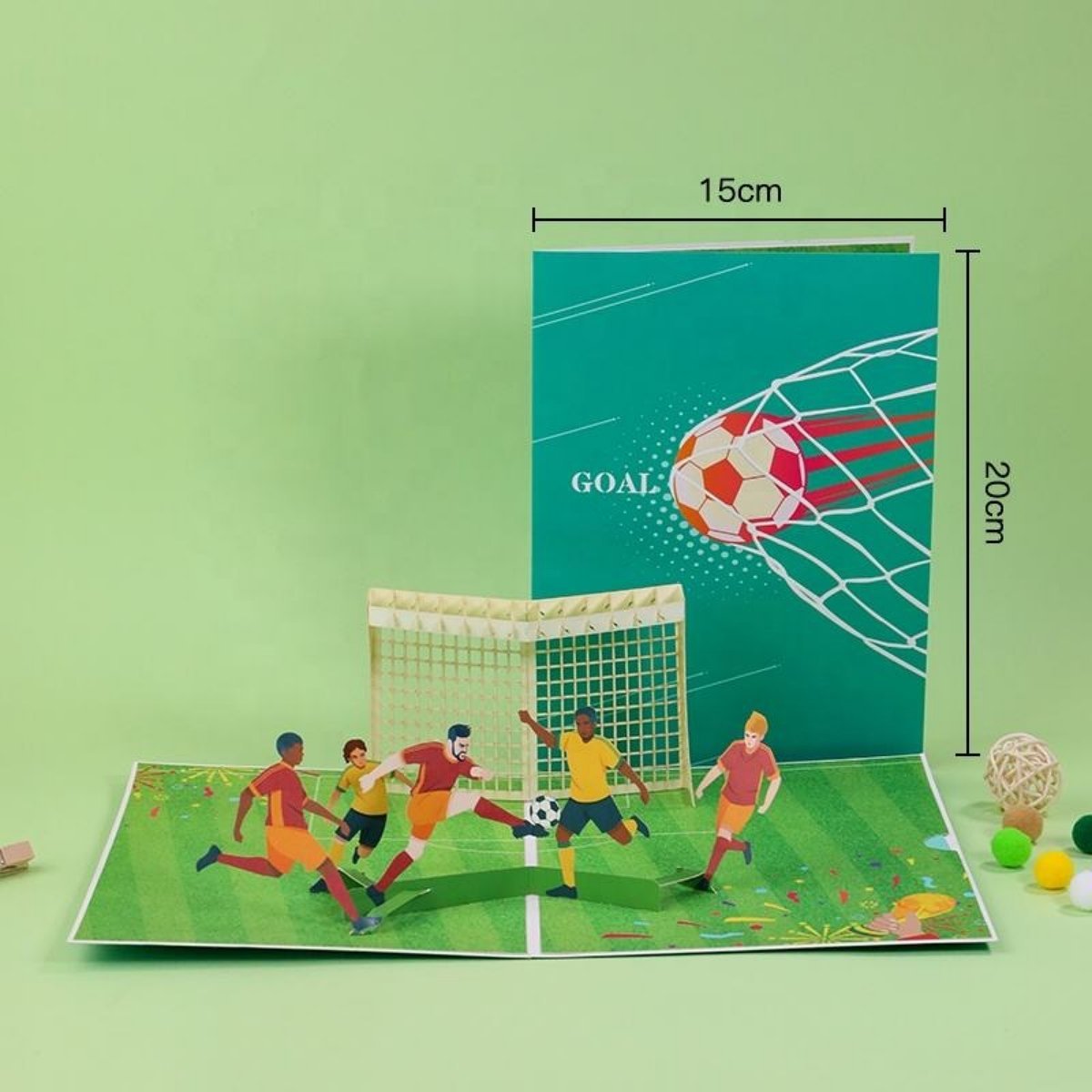 Kartka Pocztowa Okolicznościowa 3D Pop-up Sport - Piłkarze