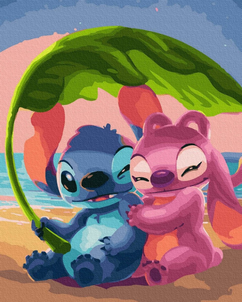 Malowanie Po Numerach Zestaw Stitch i Angel 40x50