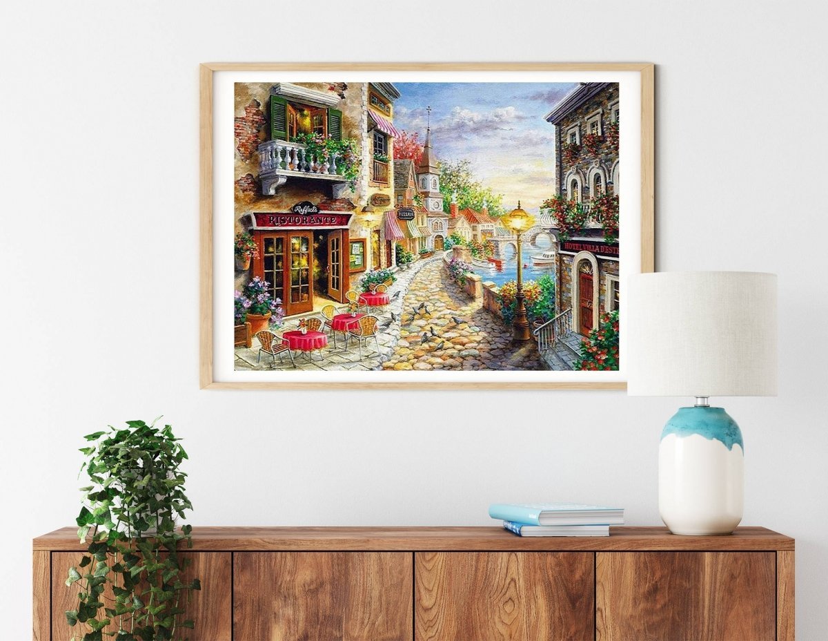 Haft Diamentowy Nadmorska Uliczka 55x75 cm