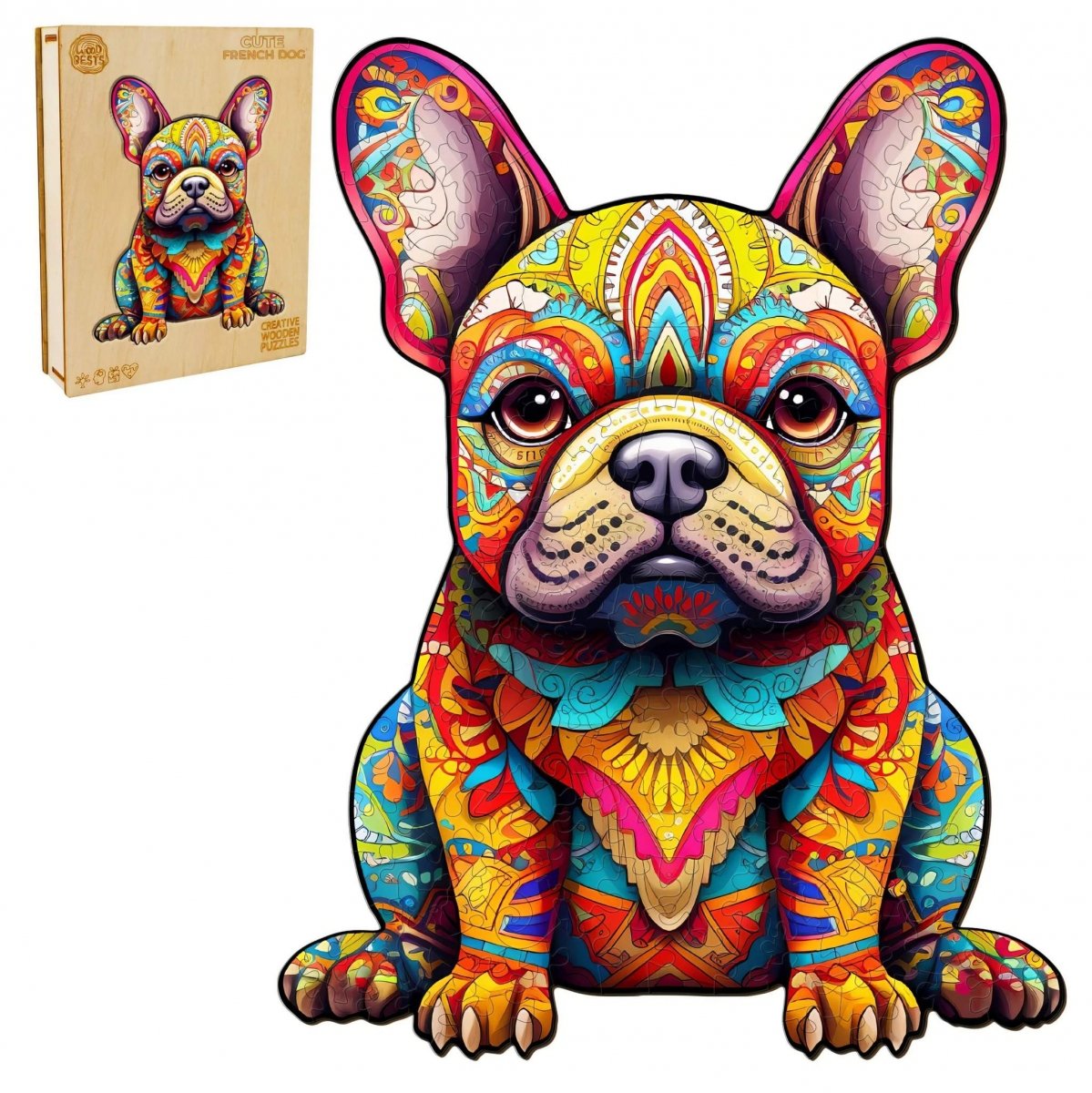 Puzzle Drewniane Słodki Buldożek M