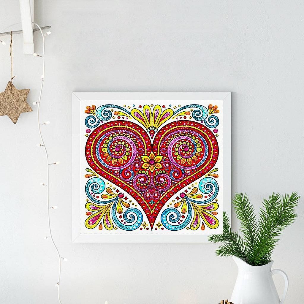 Haft Diamentowy Serce 30x30cm