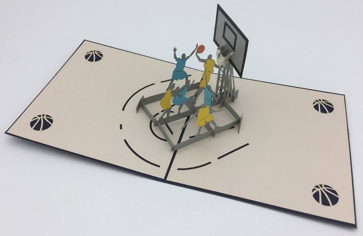 Kartka Pocztowa Okolicznościowa 3D Pop-up Sport - Koszykówka