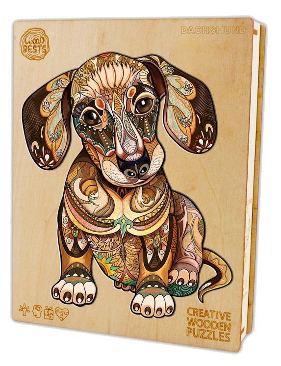 Puzzle Drewniane Słodki Jamnik M