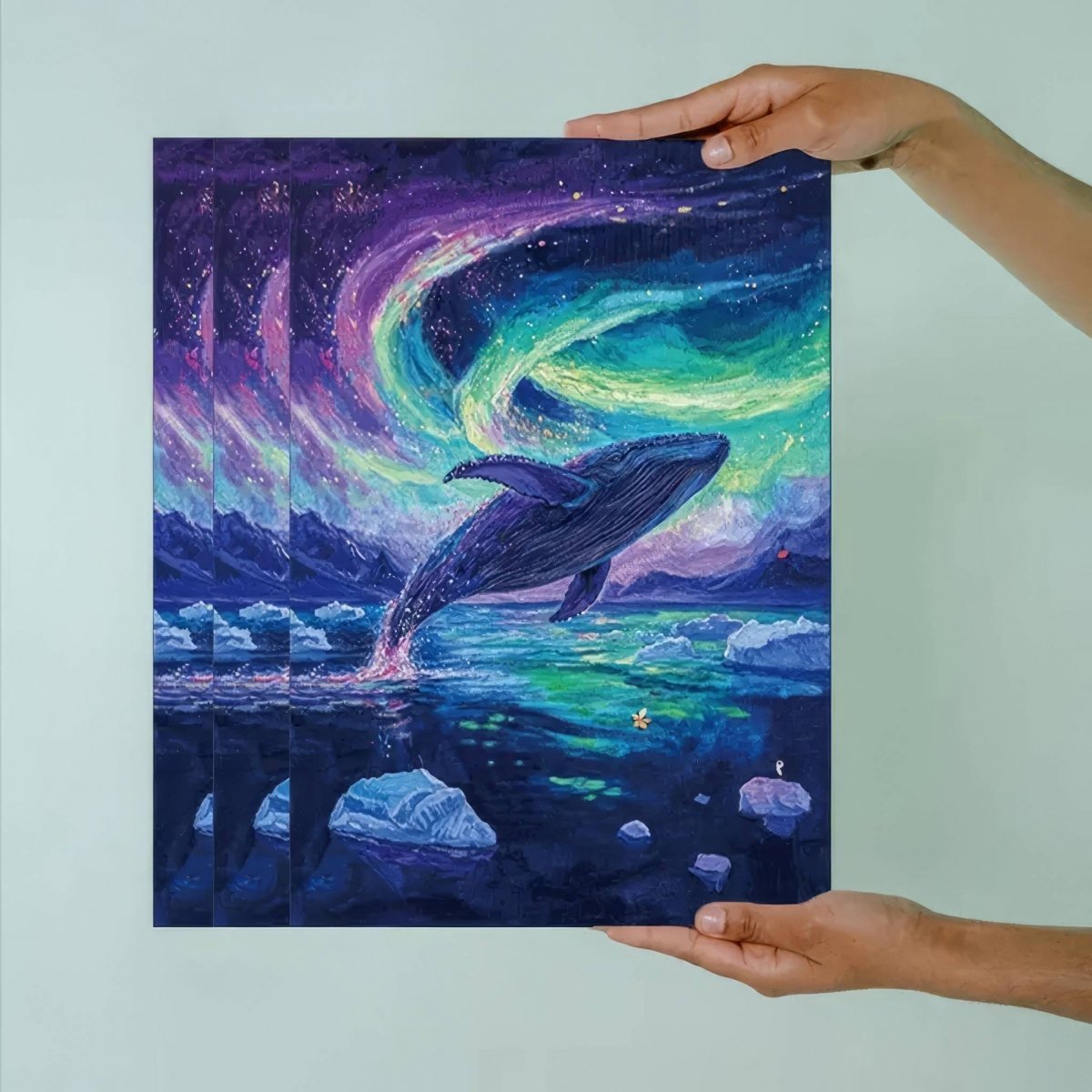 Świecąca w Ciemności Zdrapka Morska Zorza (4szt.) 28x21 cm