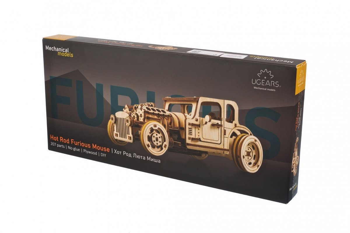 Puzzle 3D Drewniane Hot Rod Furious Mouse uGEARS