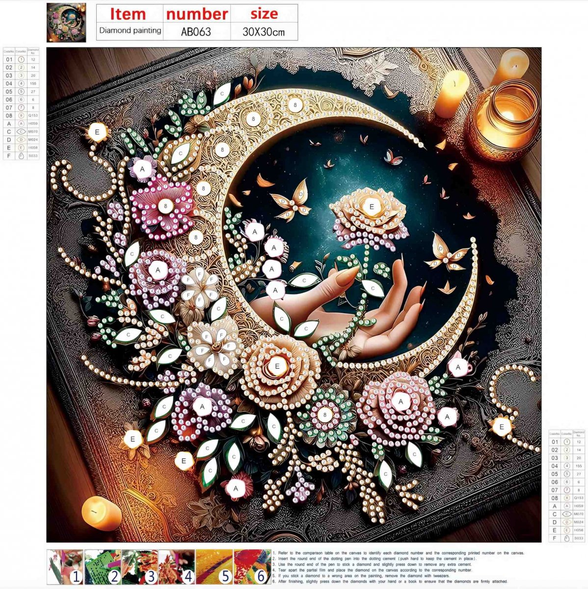 Haft Diamentowy Zaczarowana Księga 30x30 cm