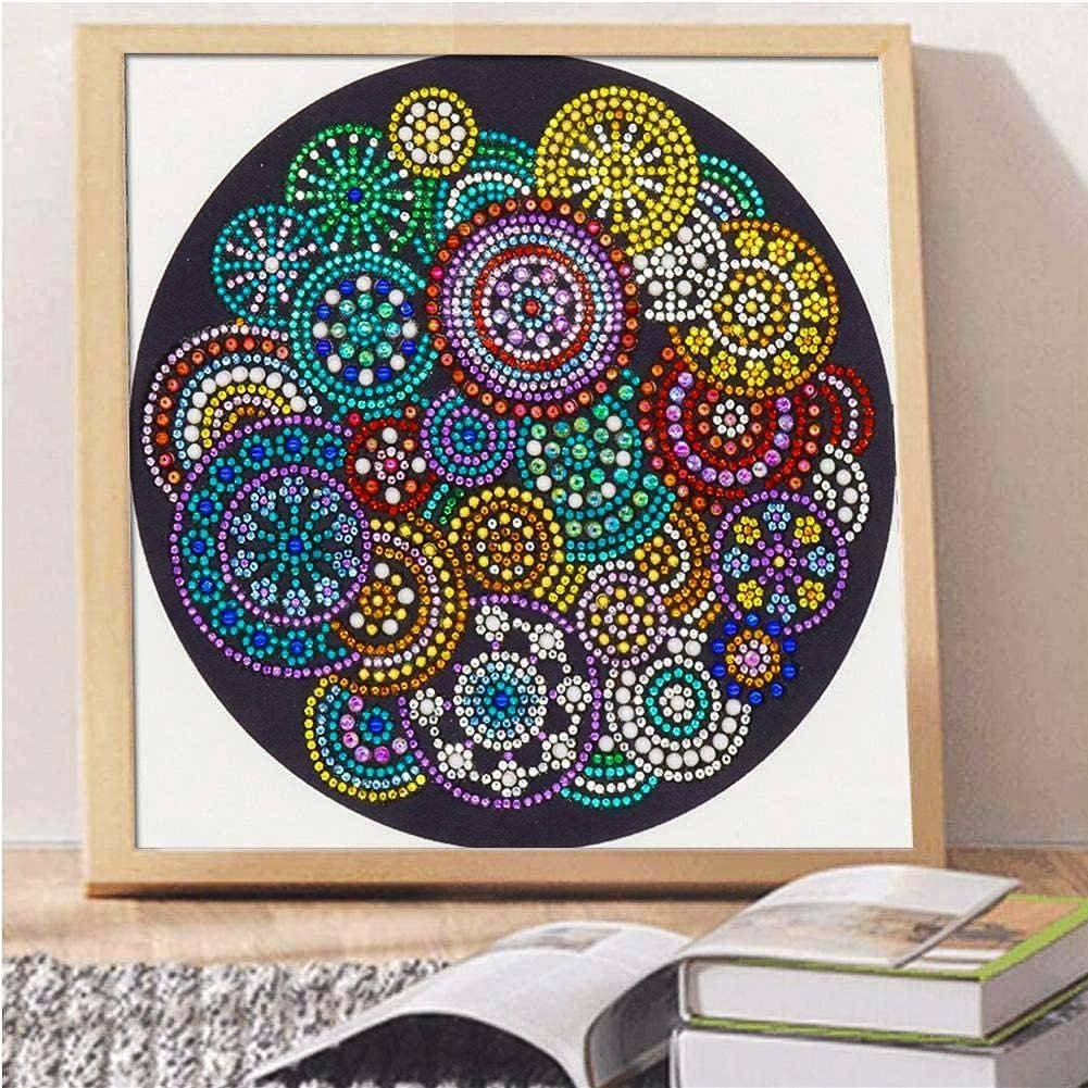 Haft Diamentowy Kolorowe Okręgi 30x30cm