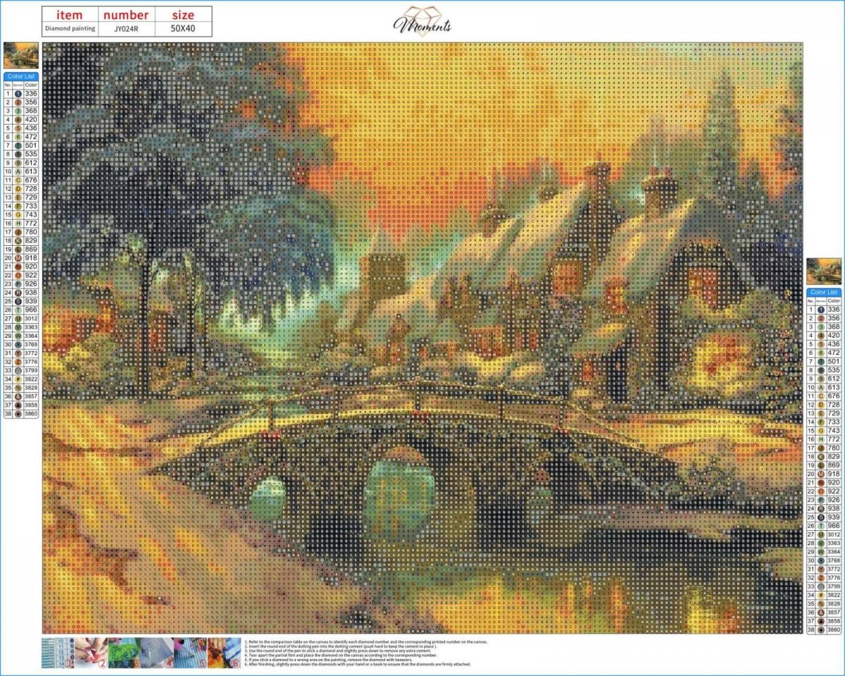 Haft Diamentowy Zimowy Wieczór 40x50