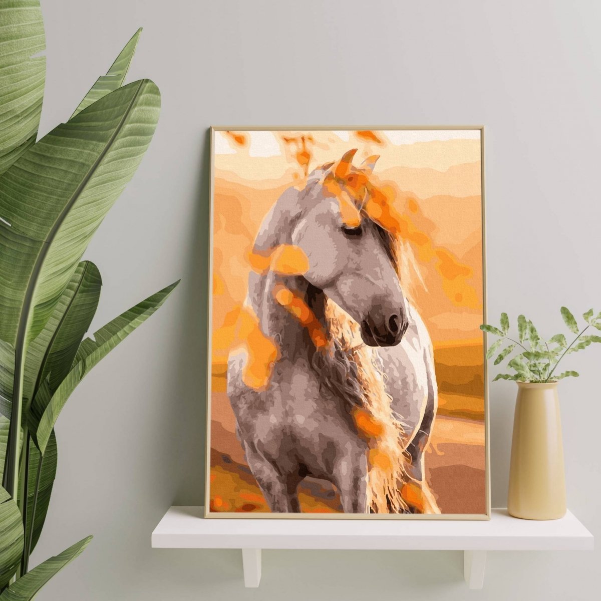 Malowanie Po Numerach Zestaw Koń w Liściach 40x50