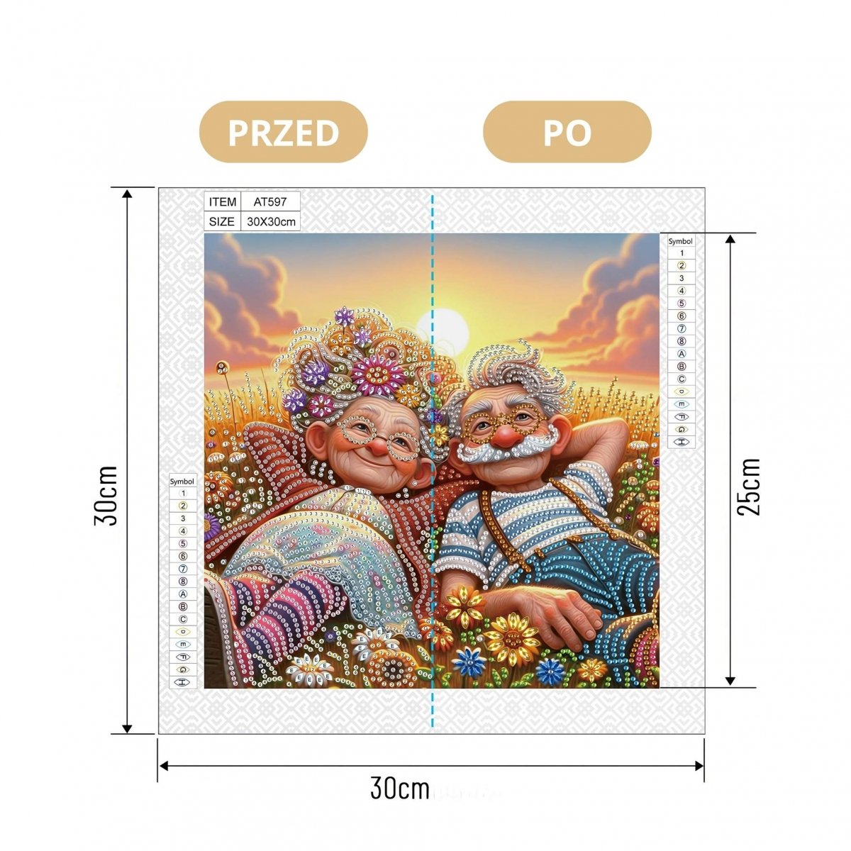 Haft Diamentowy Złote Lata 30x30 cm