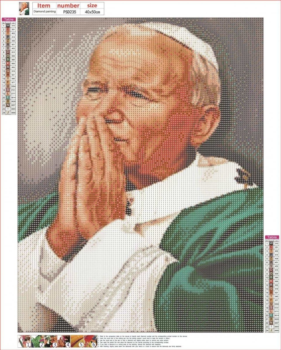 Haft Diamentowy Papież 40x50