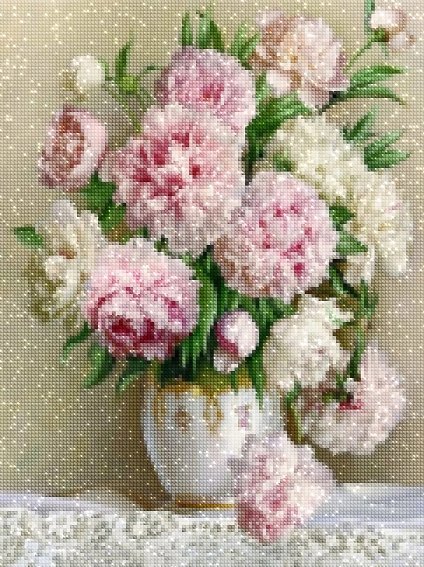Haft Diamentowy Delikatny Róż 40x50