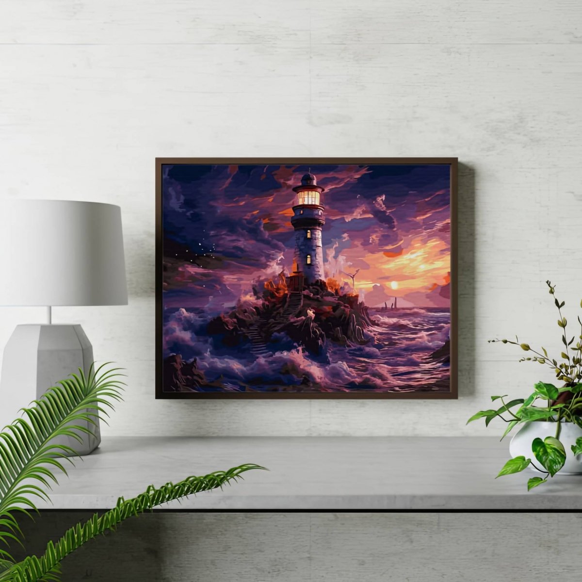 Malowanie Po Numerach Zestaw Latarnia w Burzy 40x50