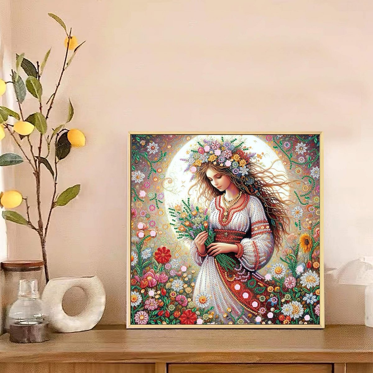 Haft Diamentowy Słowiańska Kobieta 40x40 cm