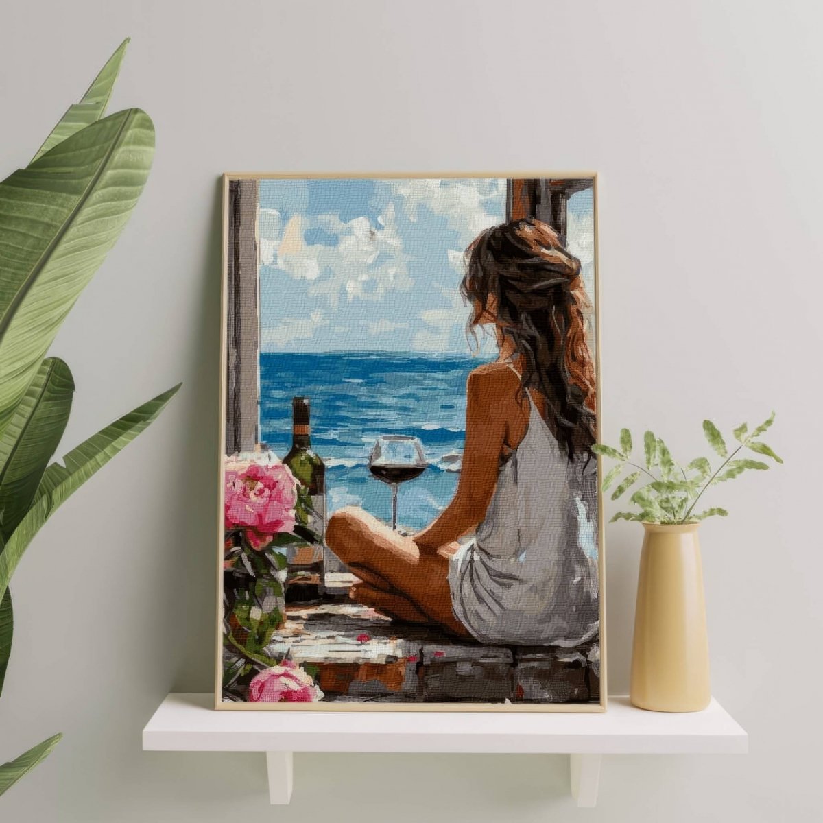 Malowanie Po Numerach Zestaw Kobieta i Morze 40x50