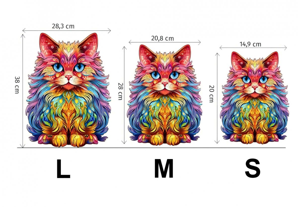Puzzle Drewniane Słodki Kotek Perski L