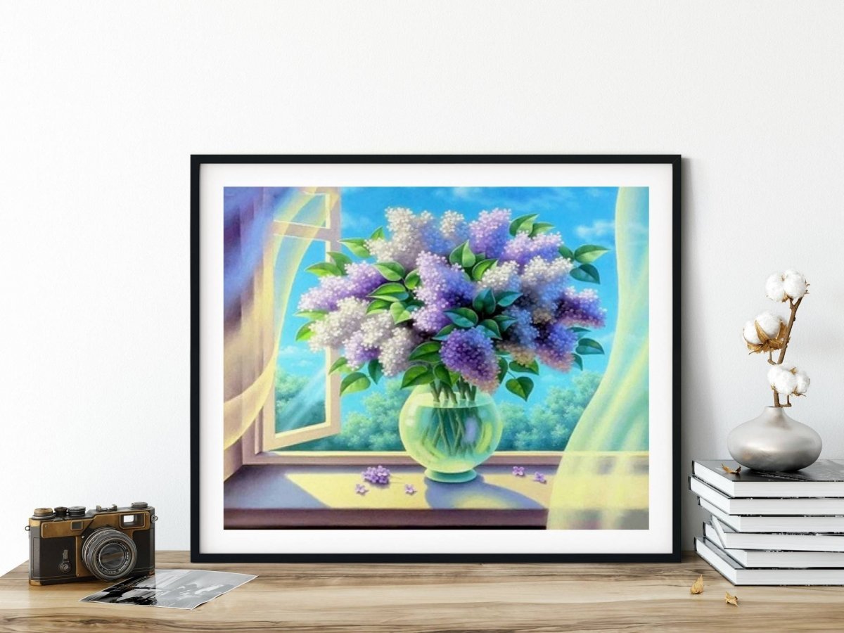 Haft Diamentowy Romantyczny Bez 40x50