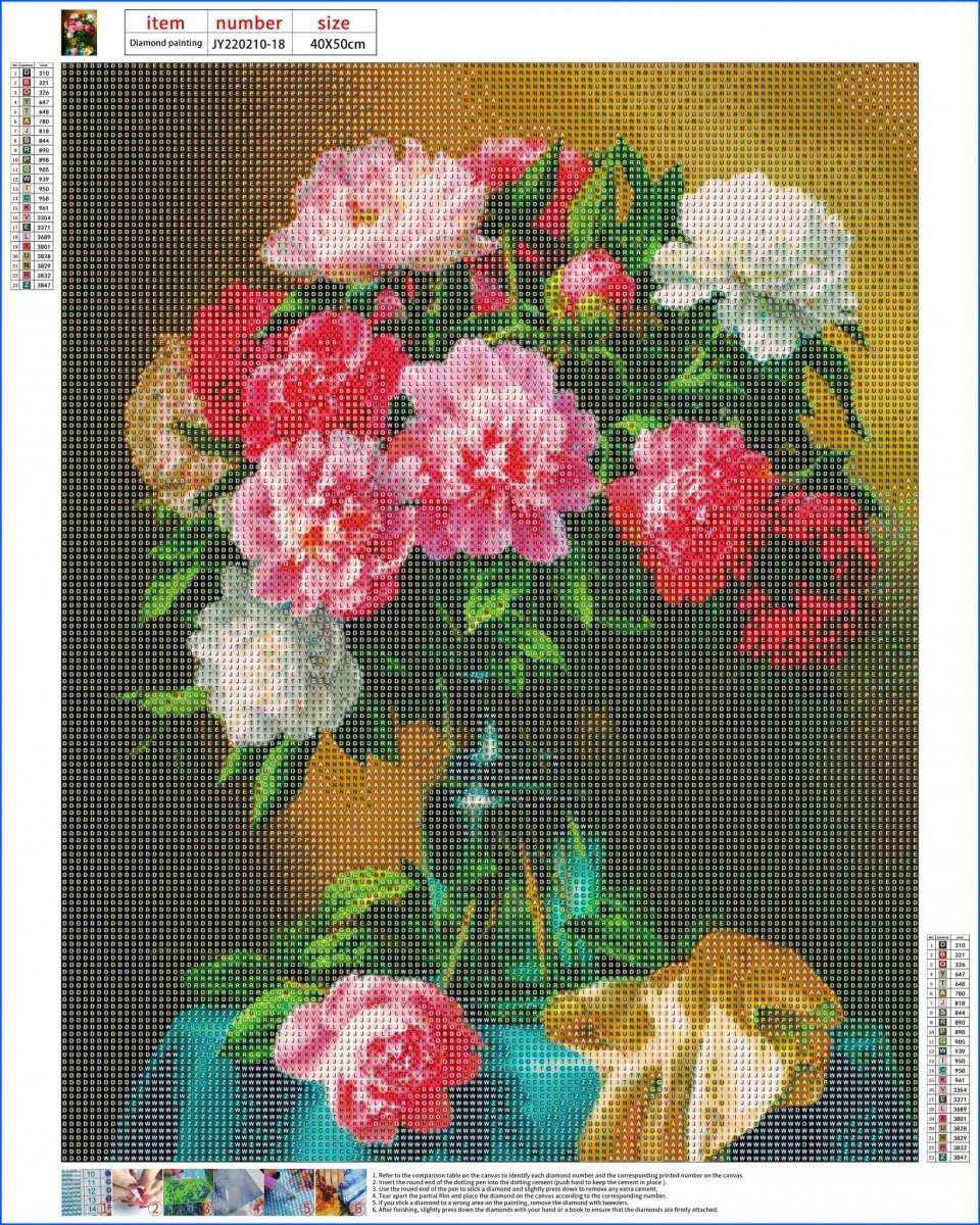 Haft Diamentowy Zachwycające Piwonie 40x50