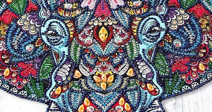 Haft Diamentowy Baśniowy Słoń 47x57 cm