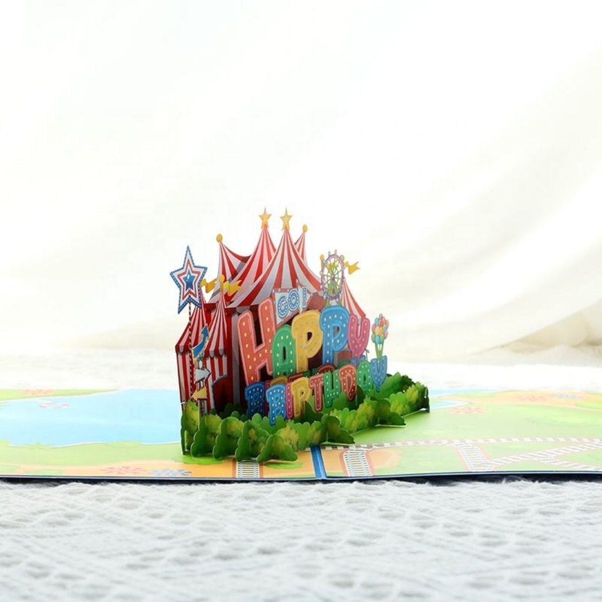 Kartka Pocztowa Okolicznościowa 3D Pop-up Urodziny - Cyrk