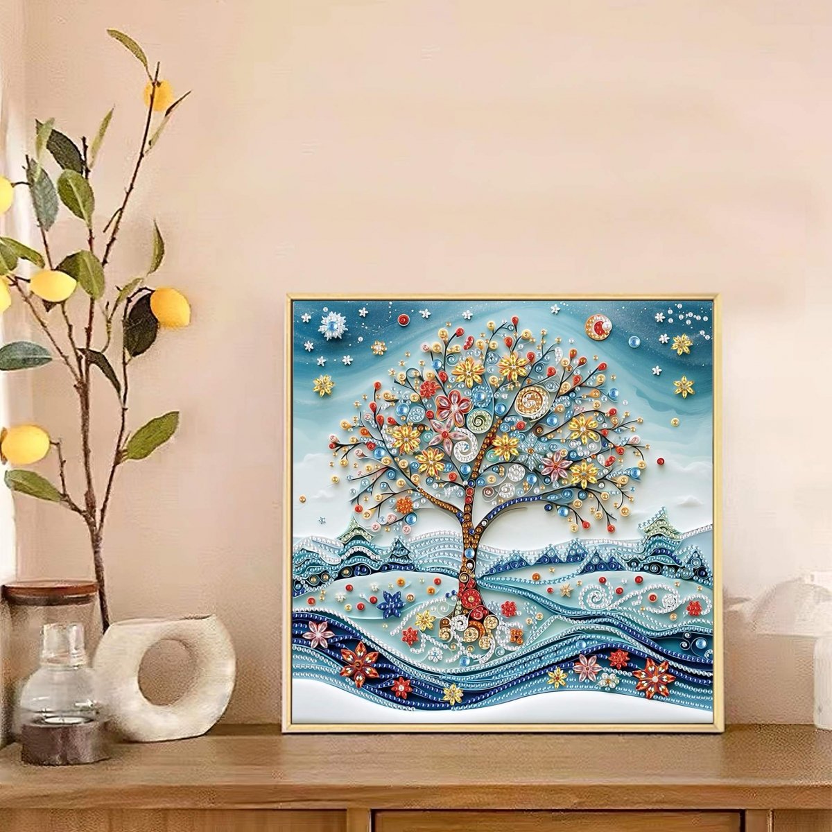 Haft Diamentowy Zimowy Ogród 30x30 cm