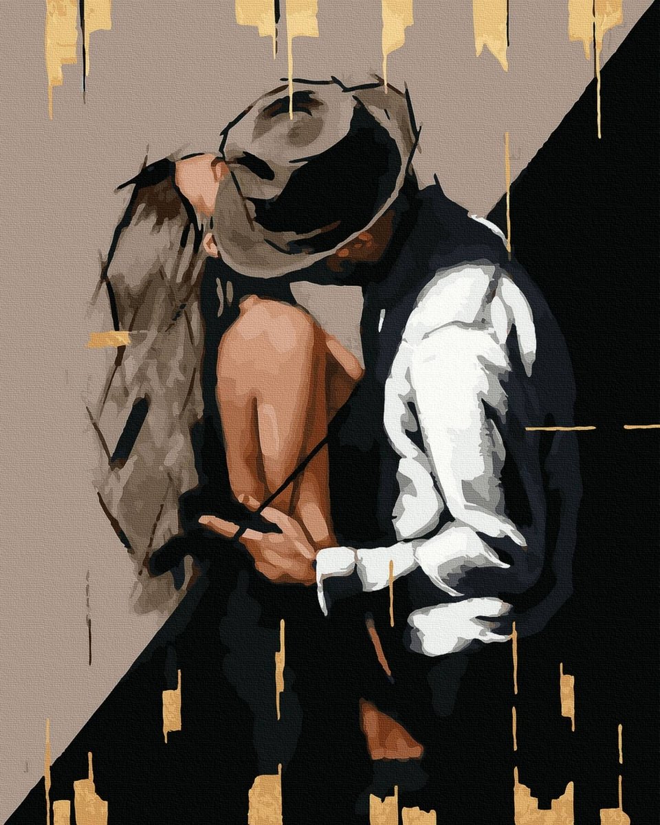 Malowanie Po Numerach Zestaw Sztuka Namiętności 40x50 Złota Farba 