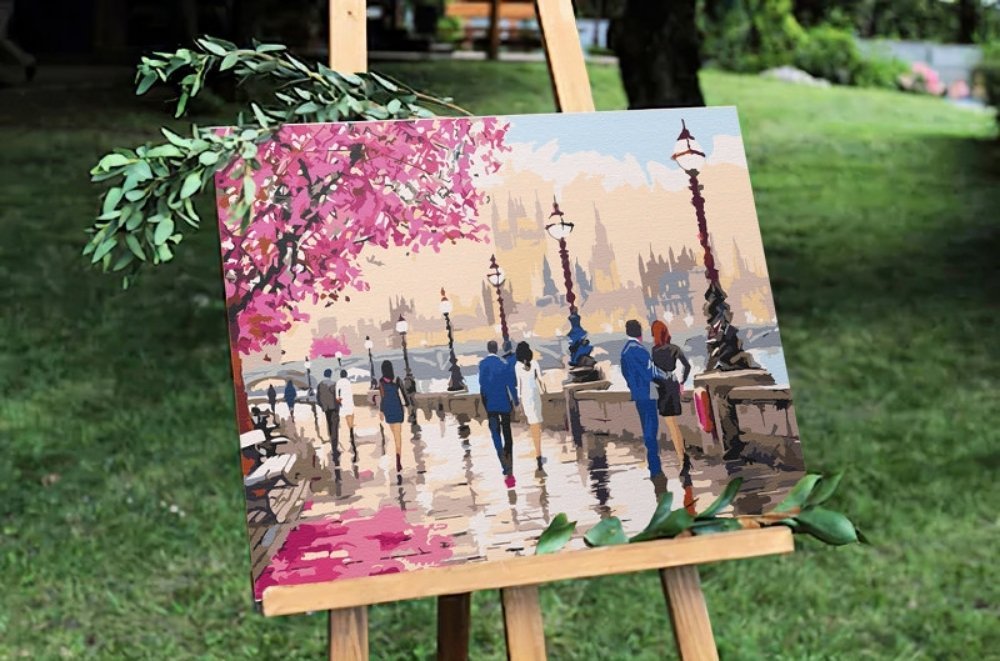 Malowanie Po Numerach Zestaw Spacer w Paryżu 40x50