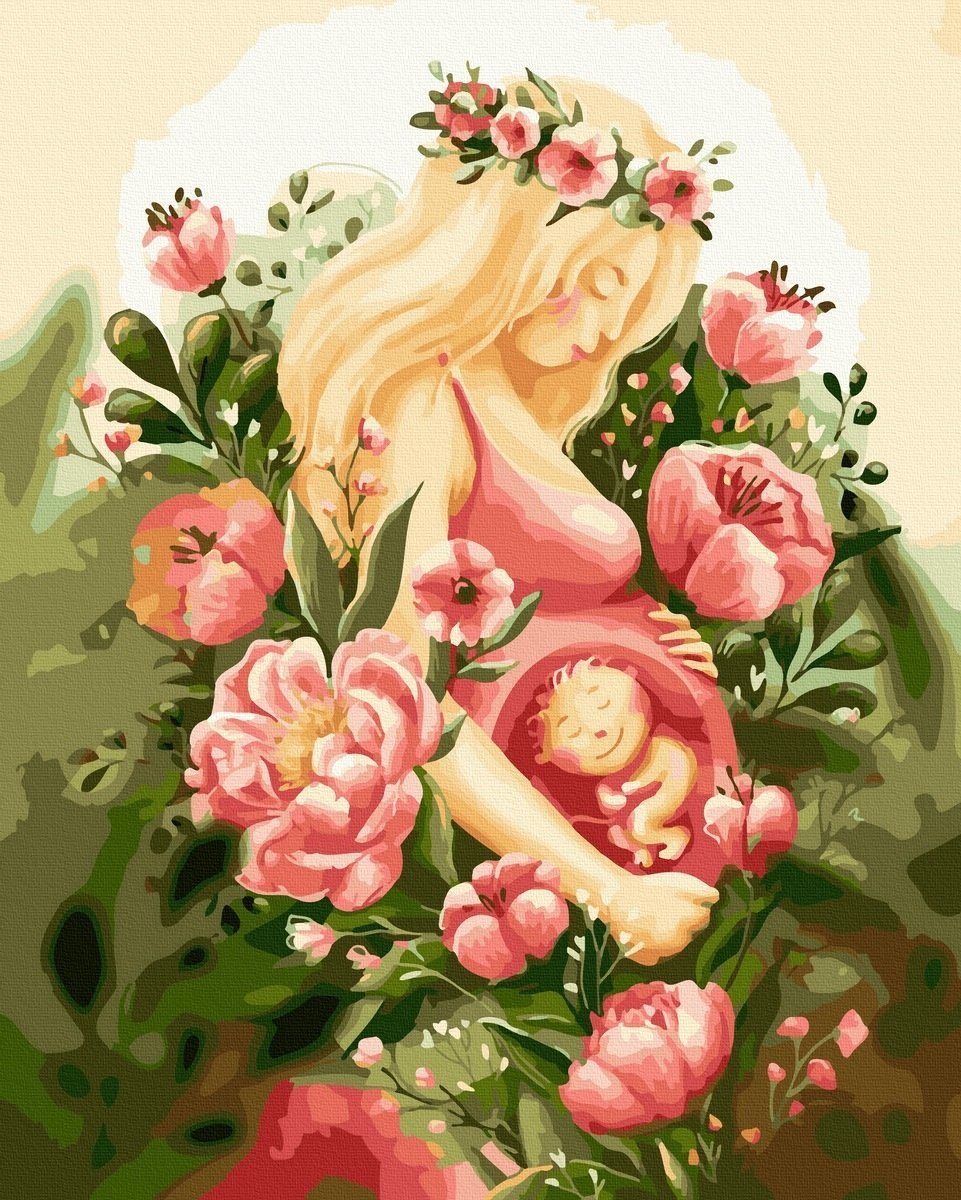 Malowanie Po Numerach Zestaw Cud w Mamie 40x50