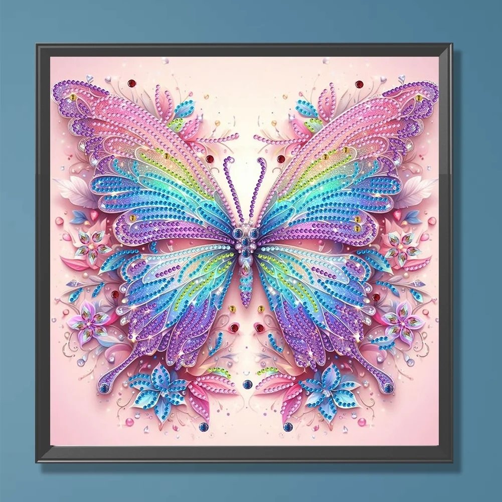 Haft Diamentowy Pastelowy Motyl 30x30 cm