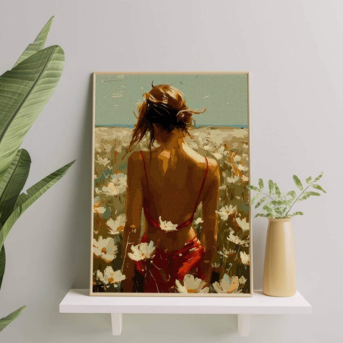 Malowanie Po Numerach Zestaw Dziewczyna w Kwiatach 40x50