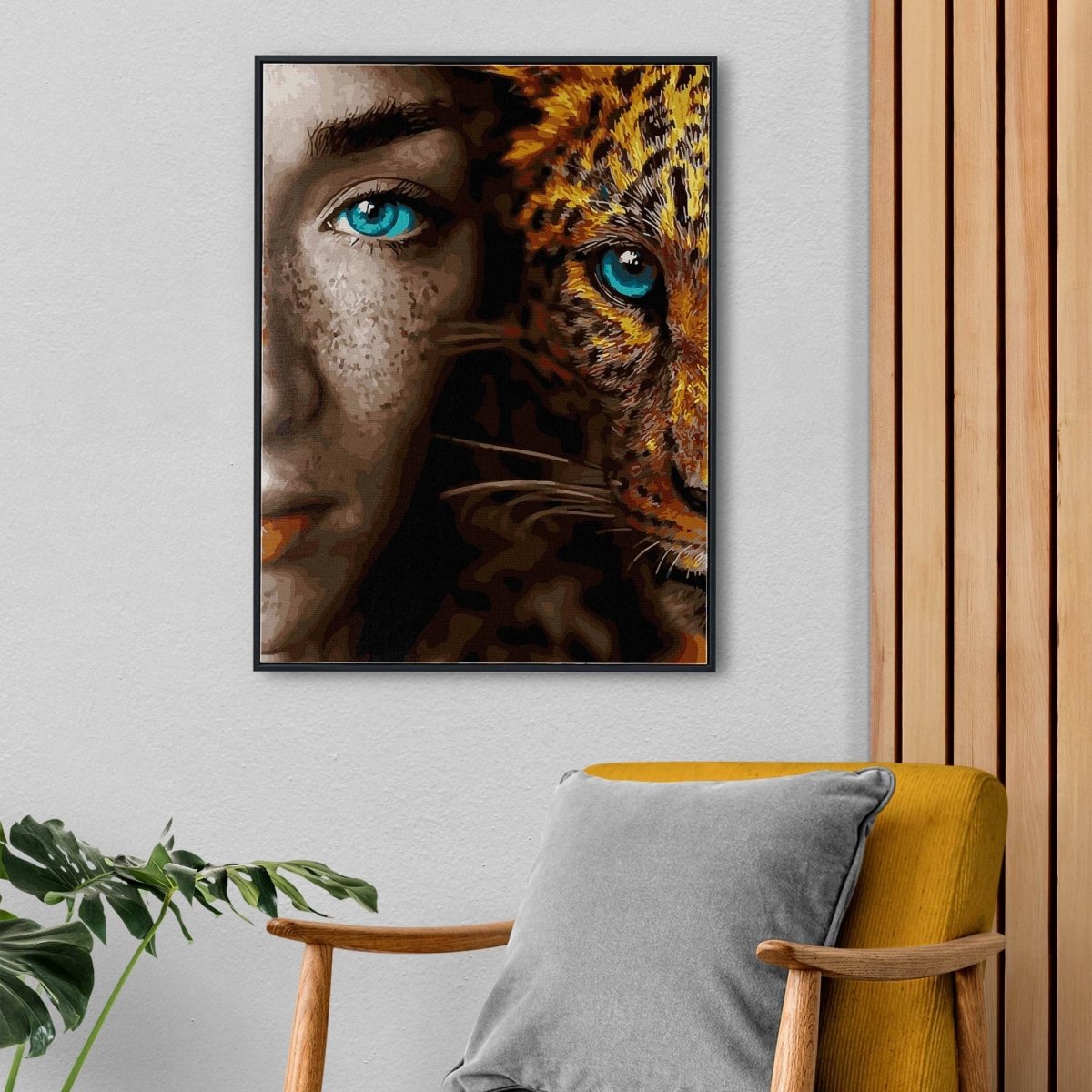 Malowanie Po Numerach Zestaw Jaguar i Dziewczyna 40x50
